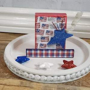 Uncle Sam Hat, 4th of July Decor, Patriotic Decor, 4th of July Tiered Tray Decor, Patriotic Tiered Tray Decor, Uncle Sam Decor, USA, Gift