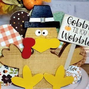 Farmhouse Turkey Decor, Thanksgiving Turkey, Funny Turkey, Tiered Tray Decor, Centerpiece Decor, Thanksgiving Decor, Fall Shelf Sitter