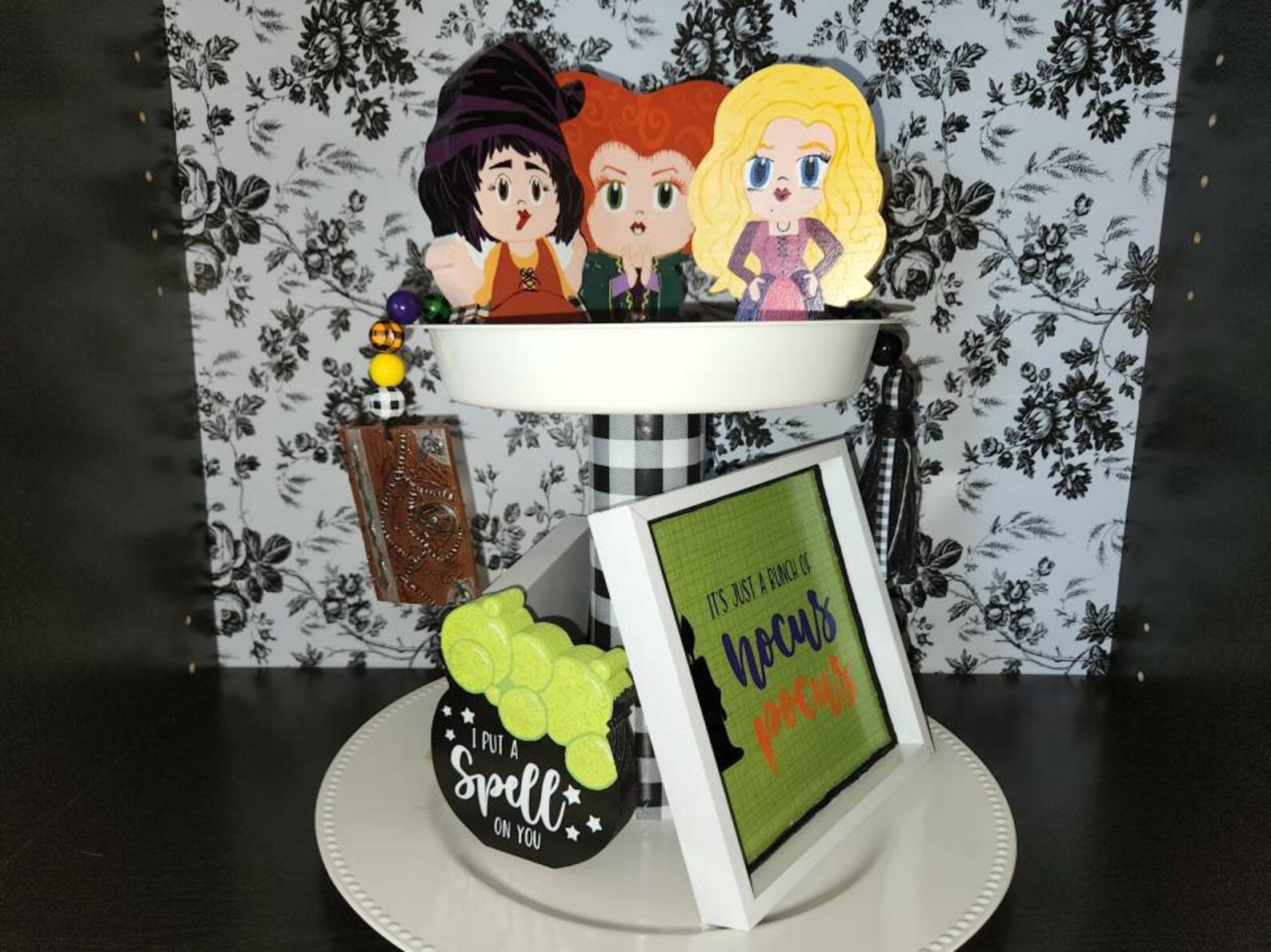 Hocus Pocus Tiered Tray, Sanderson Sisters Tiered Tray, Halloween