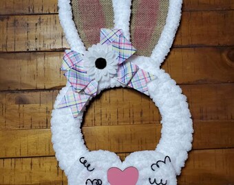 Easter Wreath, Bunny Wreath,Easter Bunny Wreath, Spring Wreath, Easter Decor, Bunny Decor,Bunny Door hanger, Easter Door Hanger,