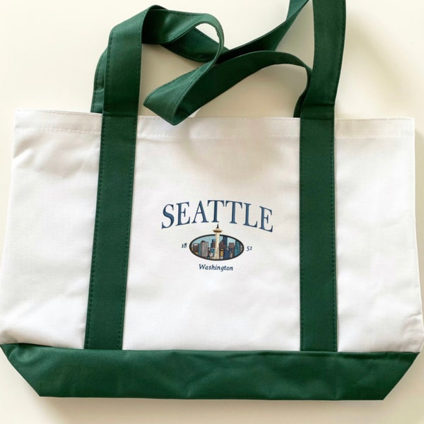 Reusable Tote Bags | Embroidered Tote Bags | Grocery, Book Seattle Embroidered  Bag