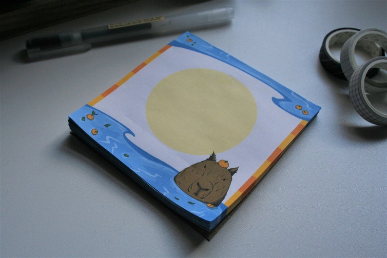 Handmade Capybara Notepad Capybara Yuzu Hot Spring to Do List Organizer ...