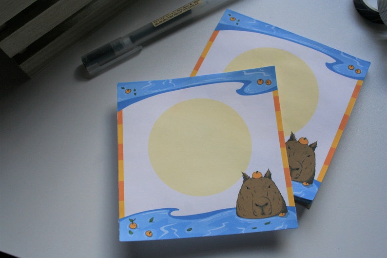 Handmade Capybara Notepad Capybara Yuzu Hot Spring to Do List Organizer ...