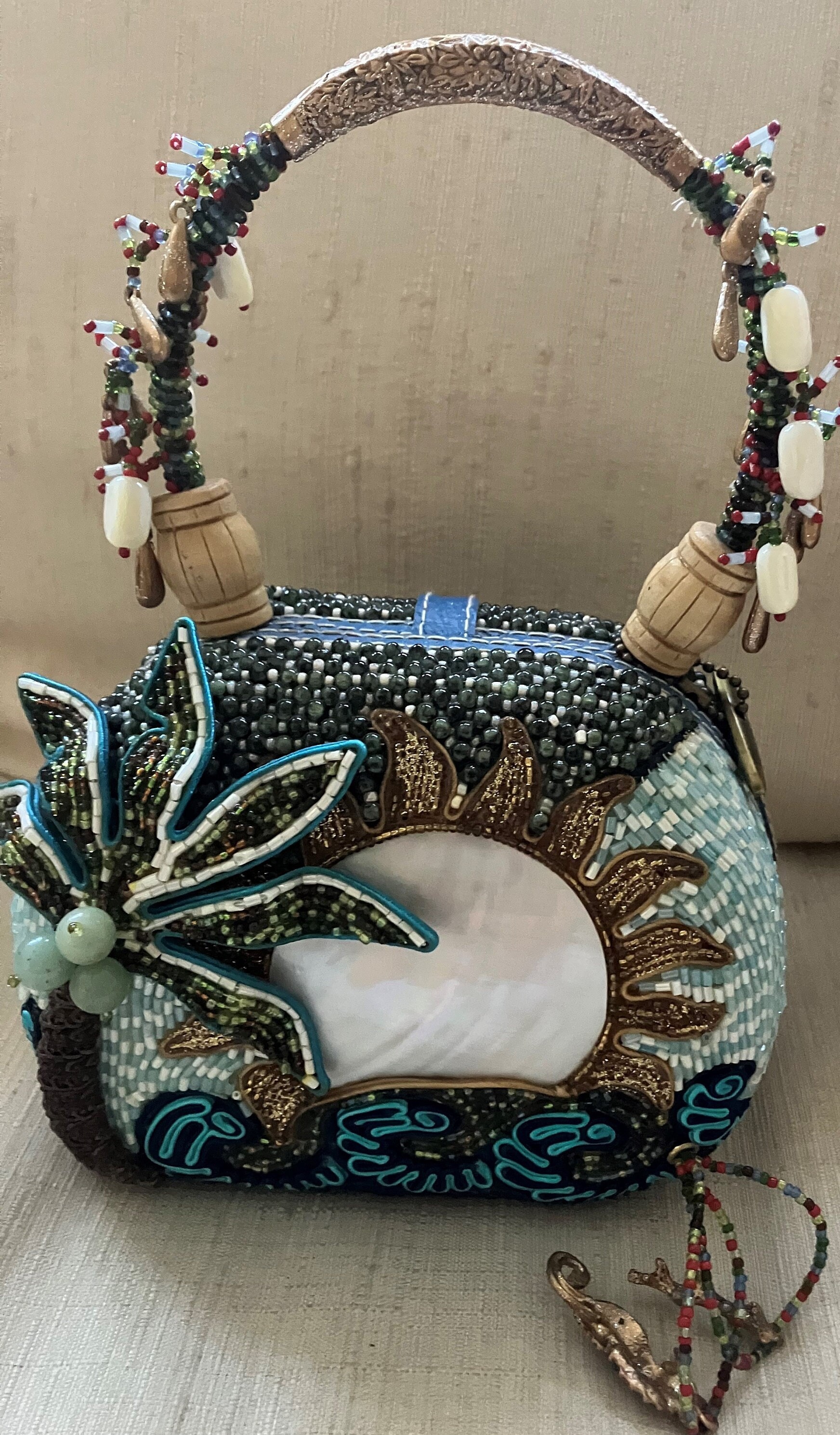 Mary Frances Coconut Grove Mini Beaded Hand Bag Palm Tree - Etsy