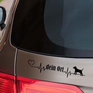 Car Sticker Heartbeat Personalized Dog Car Camping Sticker