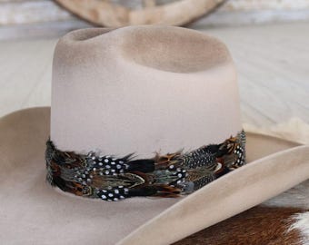 Feather Hat Band Western Cowboy Hat Band Falcon