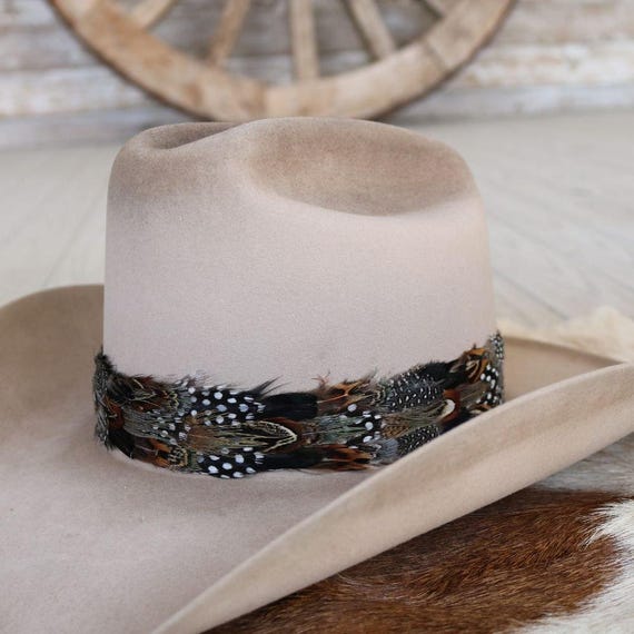 Feather Hat Band Western Cowboy Hat Band Falcon