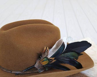 Feather Hat Pin for Cowboy Hat, Western Hat Feather, Natural Feather Hat Accessory, Statement Hat Feather Risco