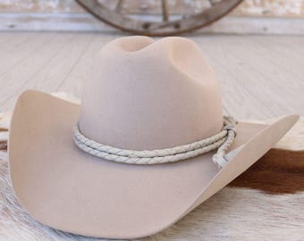 Bone Braided Leather Hat Band