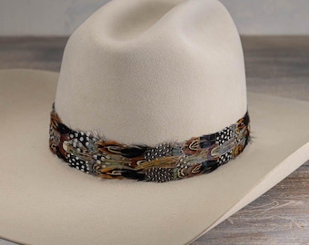 Feather Hat Band Western Cowboy Hat Band Falcon