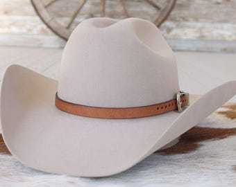 Brown Leather Hat Band for Cowboy Hat Adjustable Western Hat Band Genuine Leather Hat Accessory