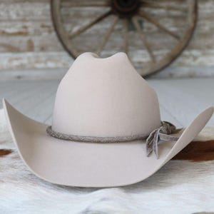 Light Grey Braided Leather Hat Band