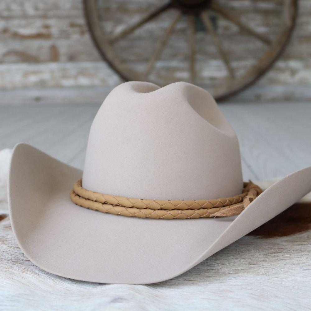 Apt 9 Tan Wool Fedora Hat Braided Leather Hatband Cowboy Hat Braided Leather Hat Band: Fedora, Cowboy & Wide Brim Hats  main image 3