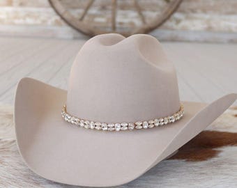 Rose Gold Rhinestone Bling Hat Band - The Kate
