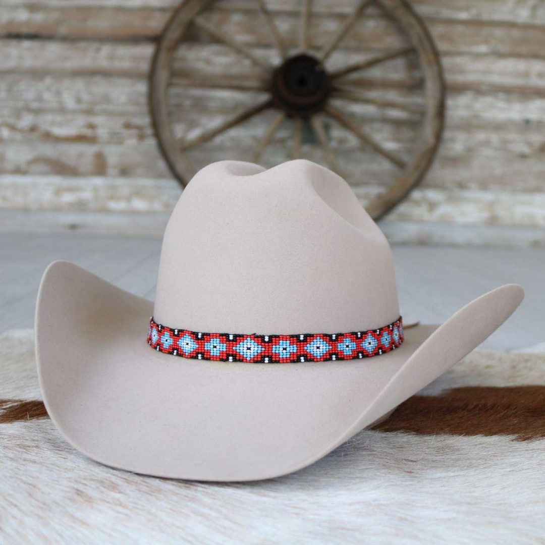 Beaded Hat Band - Red River - Etsy display picture 3
