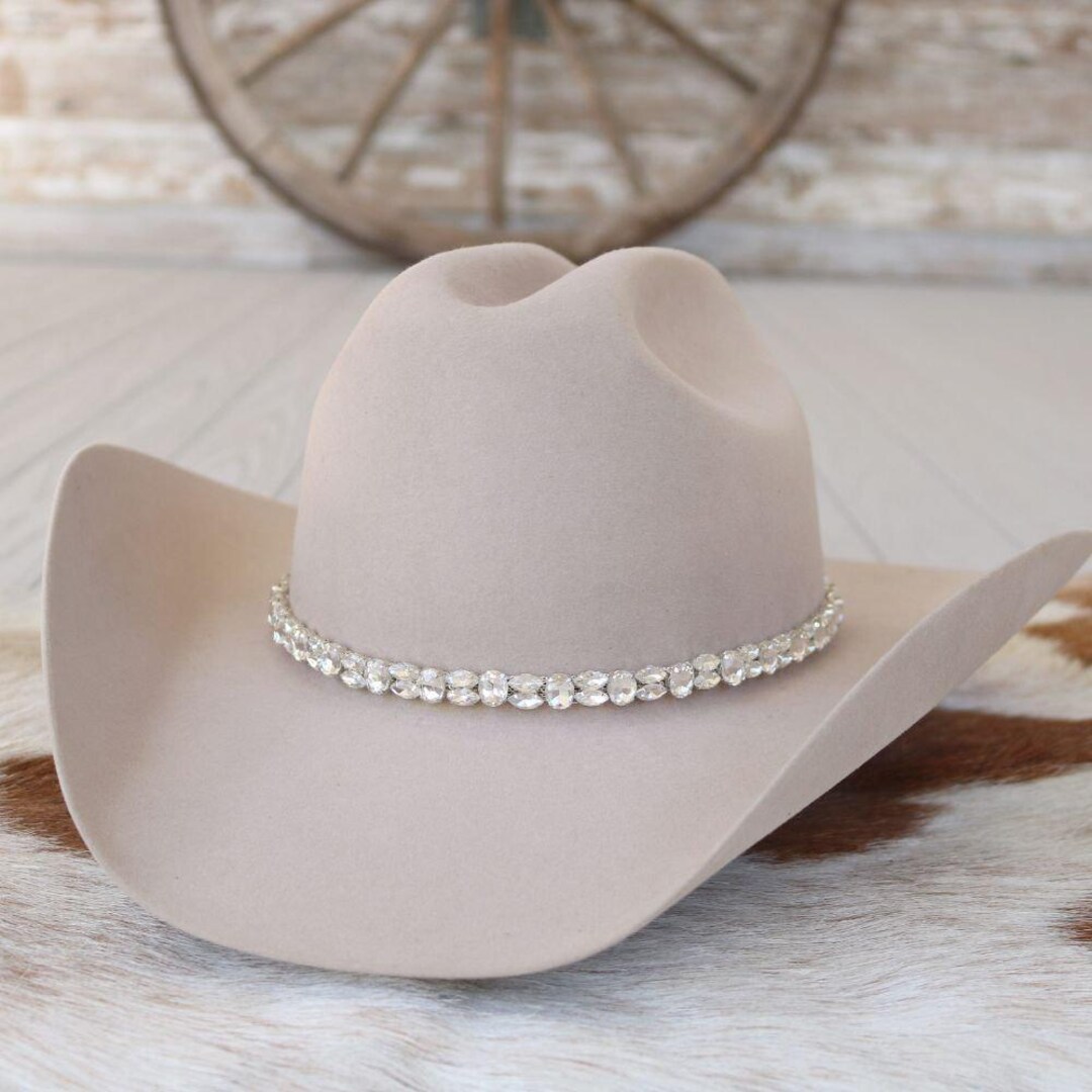 Silver Rhinestone Bling Hat Band - the Kate - Etsy