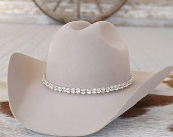 Silver Rhinestone Bling Hat Band - The Kate