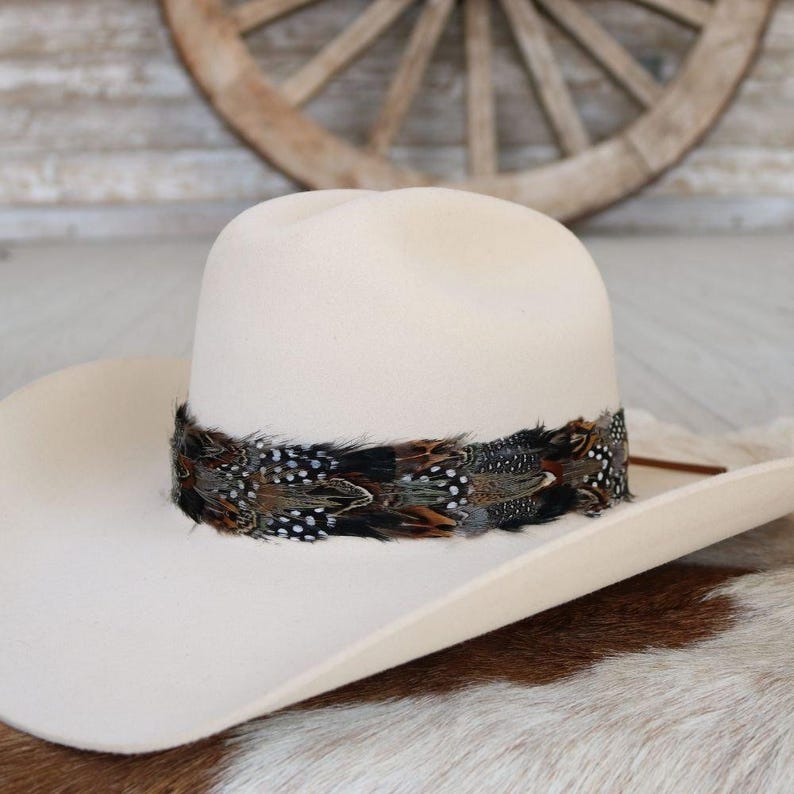 Feather Hat Band Western Cowboy Hat Band Falcon afbeelding 2