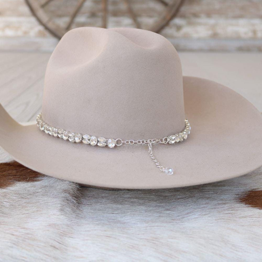 Silver Rhinestone Bling Hat Band - the Kate - Etsy