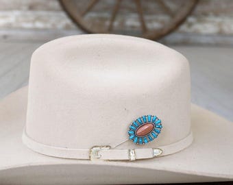 Oval Stick Hat Pin - Desert Flame