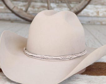 Cream Multi-Strand Beaded Hat Band