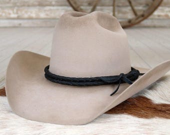 Black Braided Leather Hat Band
