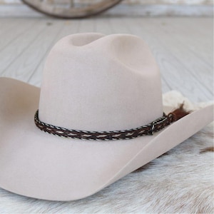 Genuine Horsehair 5 Strand Braided Hat Band with Single Tassel - Duster