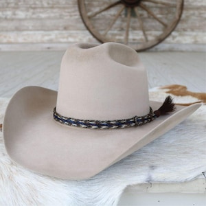 Horsehair Blue Braided Tassel Hat Band - Cobalt