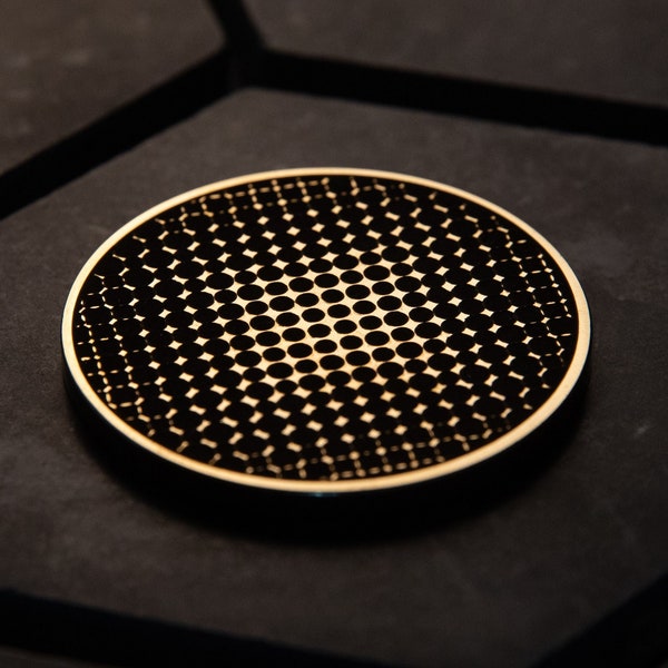 Geometric Haptic Brass Coin, EDC, Worry Coin, Fidget Coin, Haptic Coin