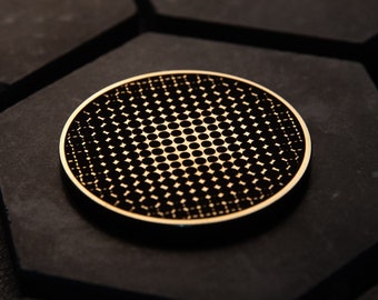 Geometrisch haptische Messingmünze, EDC, Sorgenmünze, Fidget Münze, haptische Münze