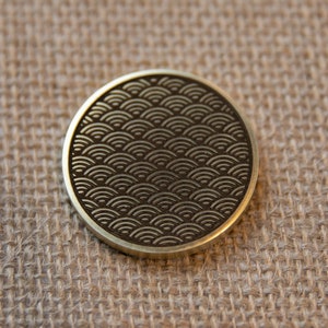 Japanese Wave Haptic Brass Coin