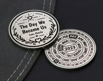 Personalisierte Paare Münze, Tag Wir Wir wurden, Jahrestag Geschenk, Geschenk für Paare, Valentinstag Geschenk