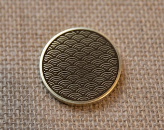 Japanese Wave Haptic Brass Coin