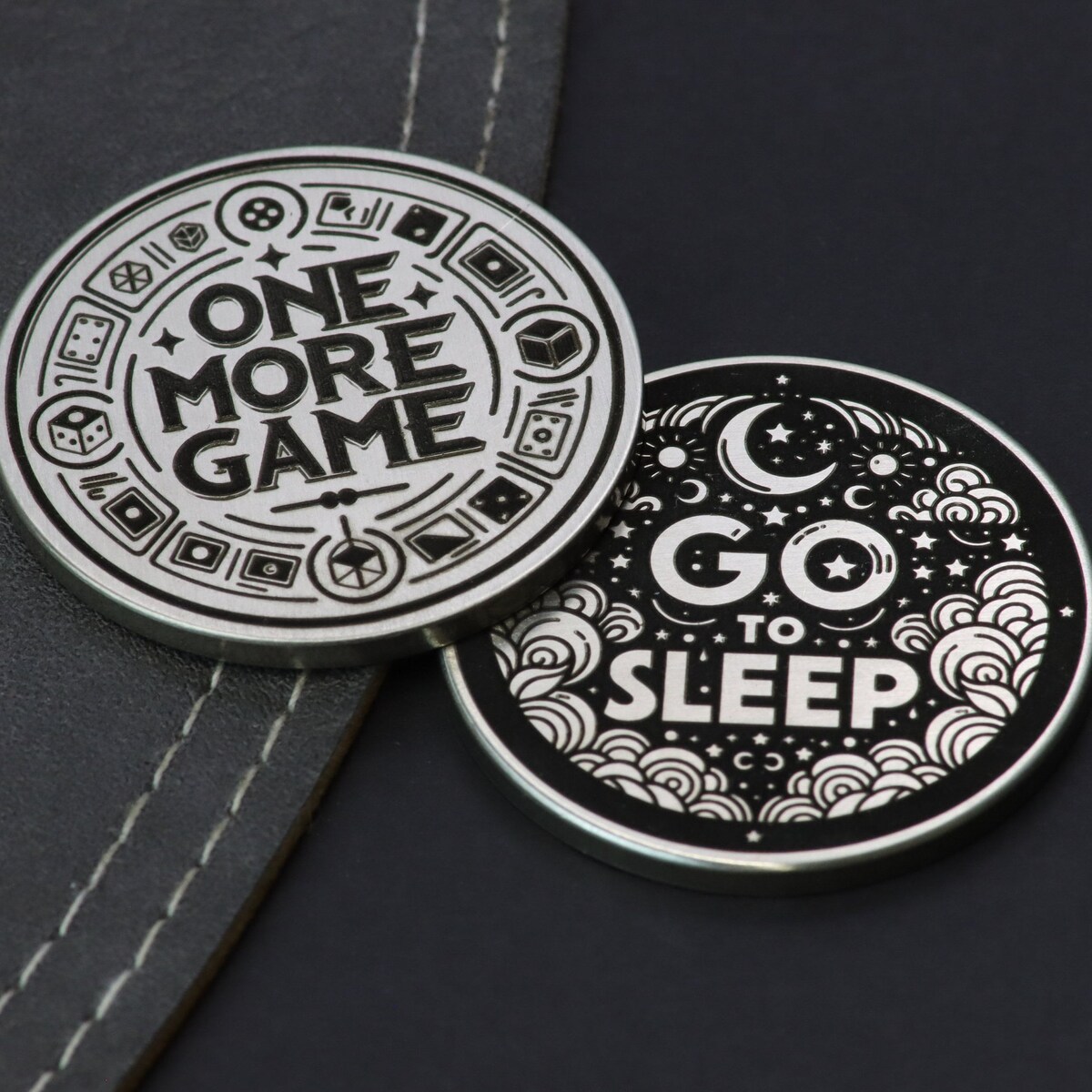 One More Game Vs. Go to Sleep, Flip Coin, Decision Coin for Gamers, Christmas Gift, Gift for Him, Mothers Day Gift - Valentines Day Gift - Etsy