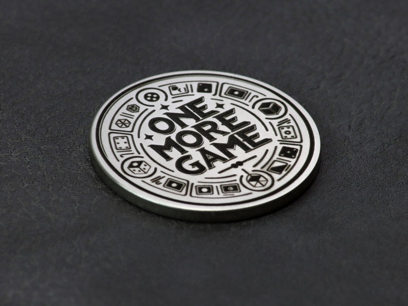 One More Game vs. Go to Sleep, Flip Coin, Decision Coin for gamers, Christmas Gift, Gift for Him, Mothers day Gift image 6