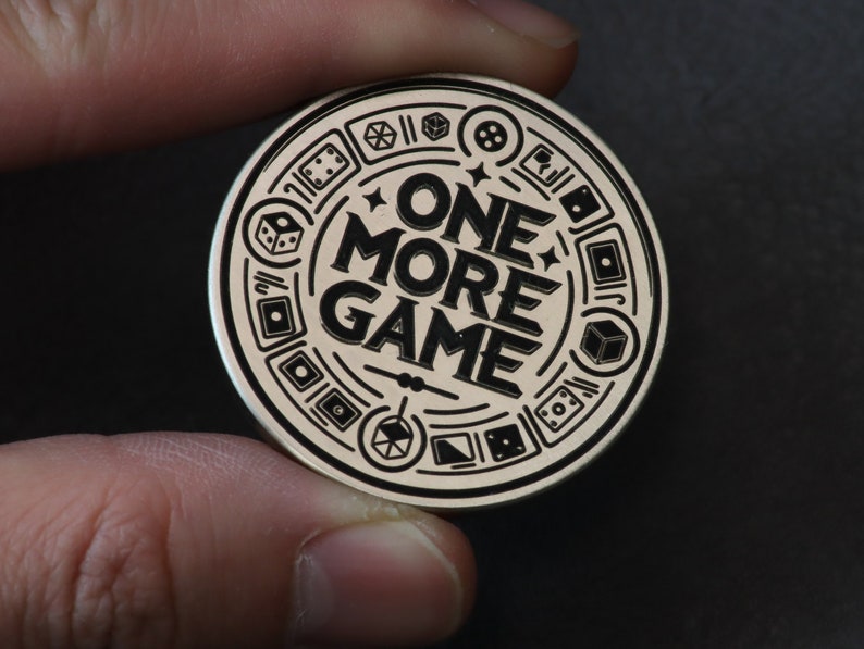 One More Game vs. Go to Sleep, Flip Coin, Decision Coin for gamers, Christmas Gift, Gift for Him, Mothers day Gift image 2