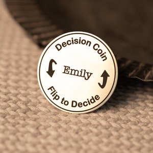 Decision Coin Custom Engraved Brass Coin Couples Flip Coin Gifts for Her/Him Anniversary Gift Birthday Gift Mother's Day Gift image 3