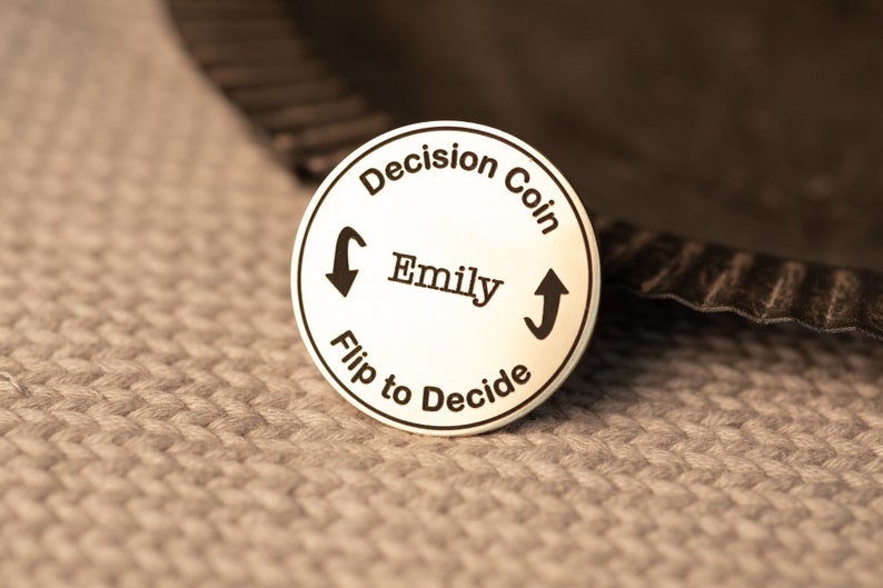 Decision Coin Custom Engraved Brass Coin Couples Flip Coin Gifts for Her/Him Anniversary Gift Birthday Gift Mother's Day Gift image 3