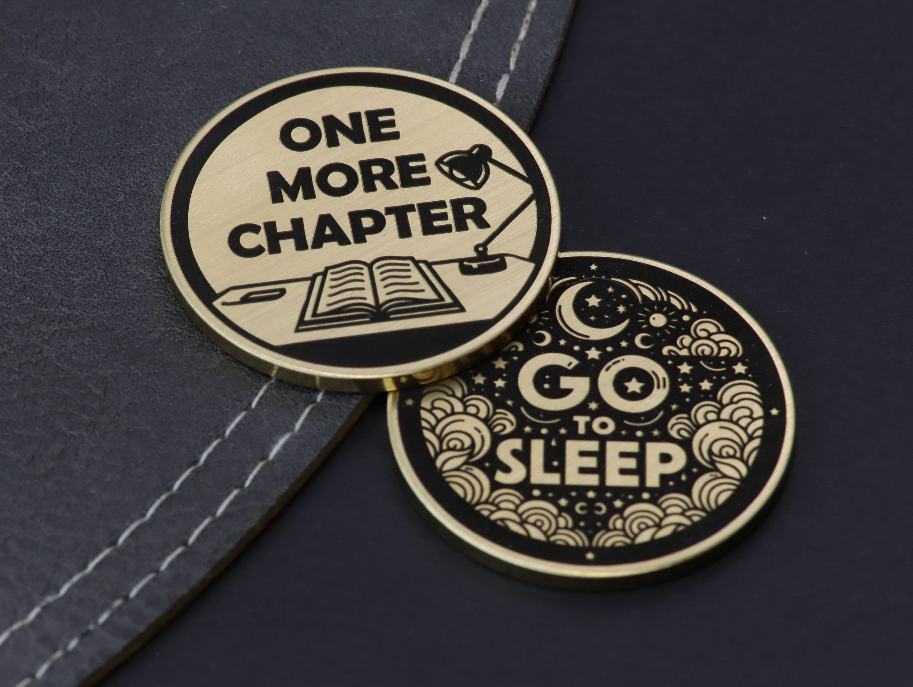 Flip Coin, One More Chapter vs. Go to Sleep, Decision Coin, Bookworm Gift, Christmas Gift