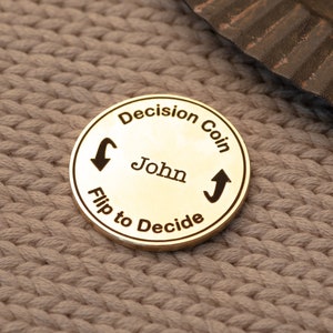 Decision Coin Custom Engraved Brass Coin Couples Flip Coin Gifts for Her/Him Anniversary Gift Birthday Gift Mother's Day Gift image 5