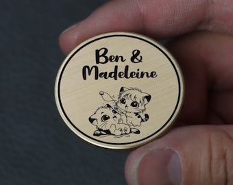 Moneda de pareja de gatos Kawaii - Regalos para ella - Regalos para él - Regalos para parejas - Regalos de aniversario - Regalo para novio - Regalos para novia