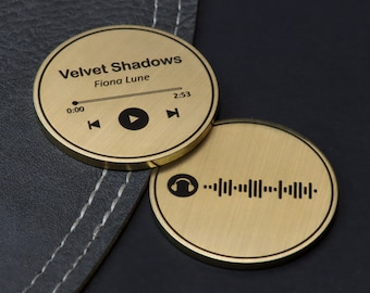 Benutzerdefinierte Song Münze - Musik Münze - Jubiläums Geschenk für Ihn, Paar Geschenk, Valentinstag Geschenk, Song Plakette