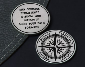 Anleitung für den Weg nach vorne Münze - Motivationsmünze - EDC Münze - Geschenk für graduierte Münze - Geschenk für Sohn - Geschenk für Tochter - Geschenk zum Valentinstag