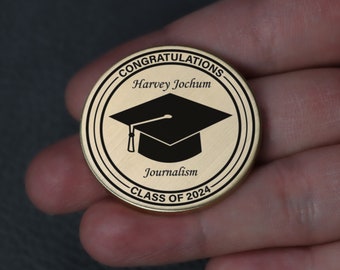 College Graduate Coin - Gifts for College Graduates - Masters Degree Gift - PHD Gift - Personalized Graduation Gift - Custom Graduation Gift