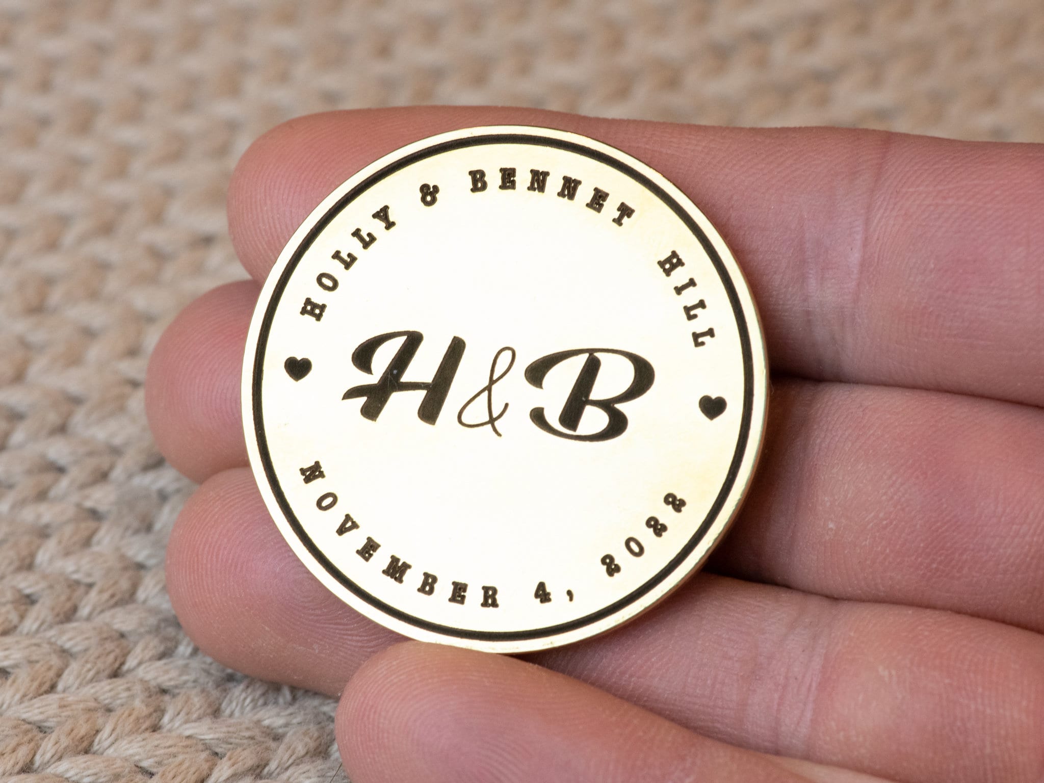 Bulk Wedding Favor Coins - Customizable Wedding Guest Gifts - 1.5" Coin