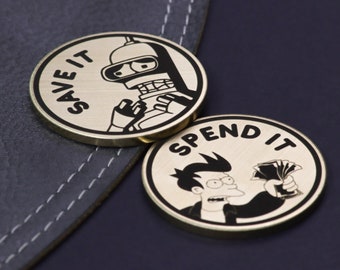 Spend It Vs. Save It Münze - Geburtstagsgeschenk - Geldgeschenk - Entscheidung Münze