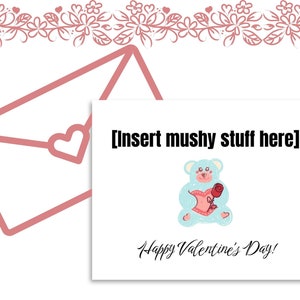 Valentine&#39;s Day card For Her Valentine&#39;s Day Card Funny Printable 7x5 Instant Download