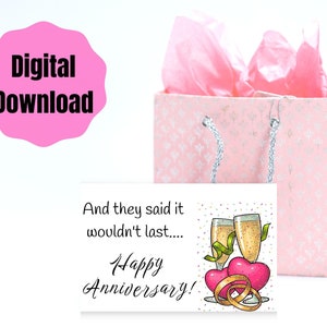 Anniversary Card Printable Funny Anniversary Card Instant Download