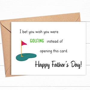 Carte de fête des pères drôle Carte imprimable pour papa Carte de fête des pères imprimable en téléchargement numérique Golf drôle