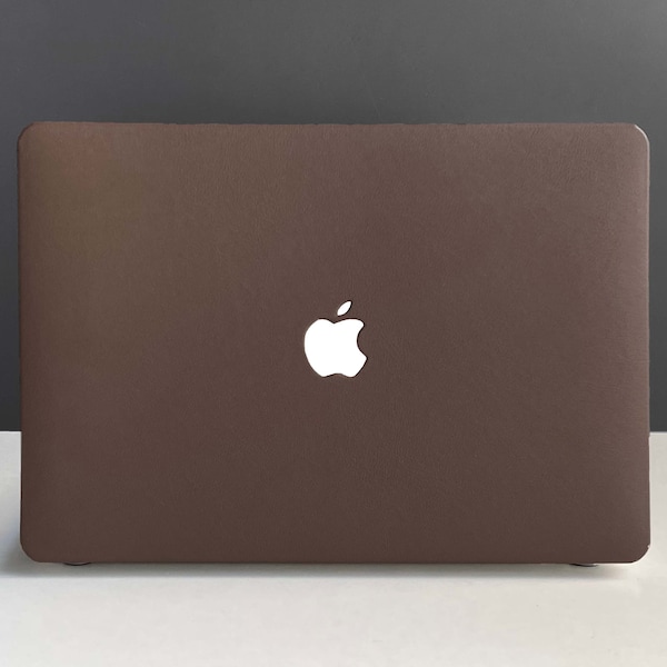Deep Chocolate Brown Leather MacBook Case, MacBook Pro 14 2021, MacBook M1 Pro 13, Air 13 Case MacBook Pro 16, MacBook 2021 Pro 15 Case